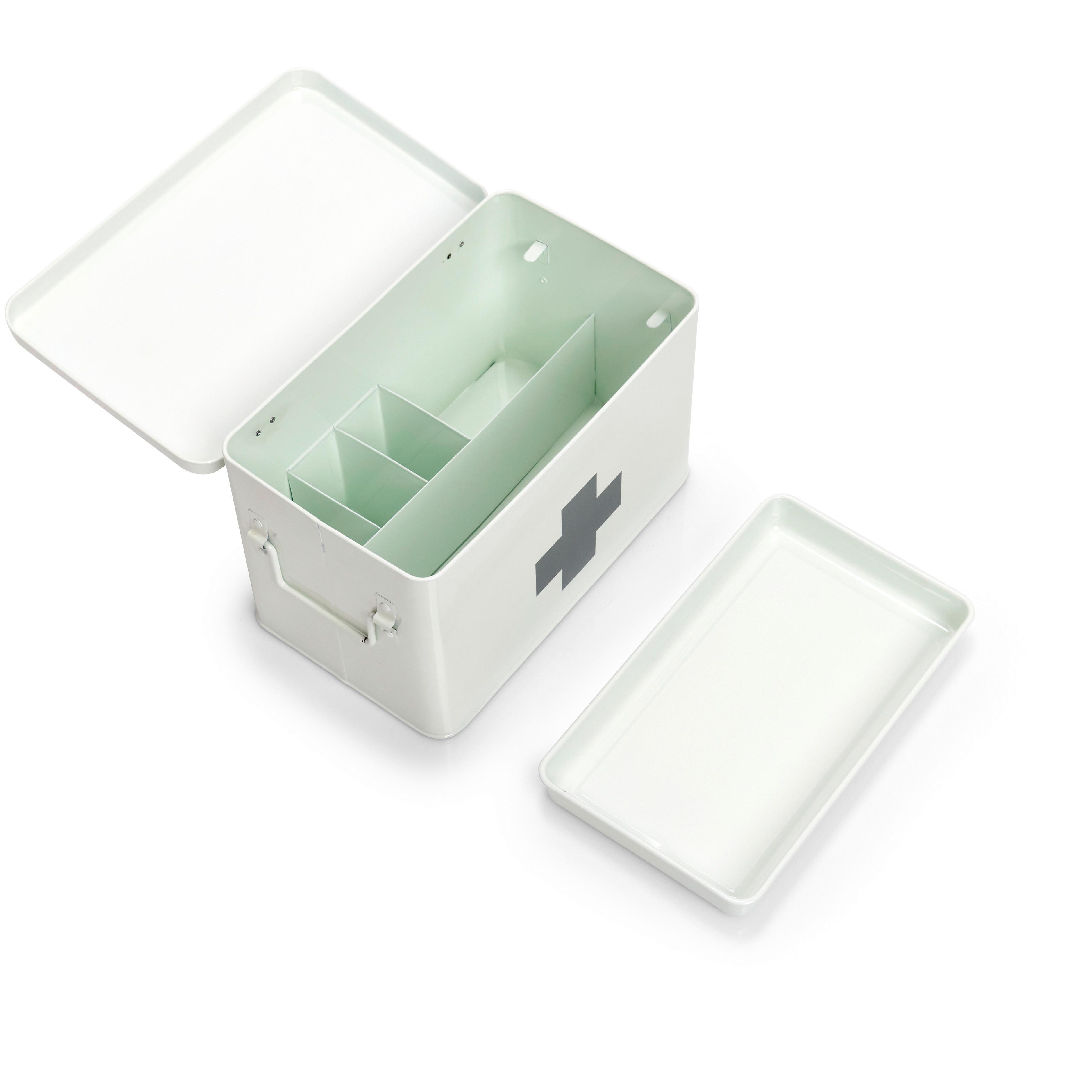 Medizinbox Weiß B: 32 Cm - Weiß, Basics, Metall (32/20/21cm) - Zeller Present