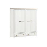 Drehtürenschrank Weiß B: 176 Cm - Weiß, Natur, Holz (176/185/54cm) - Livetastic
