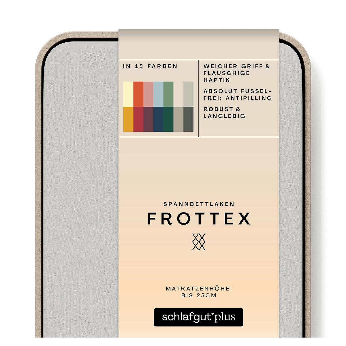 Spannleintuch Frottee Hellgrau 100x200 cm - Hellgrau, Basics, Textil (100/200cm) - Schlafgut