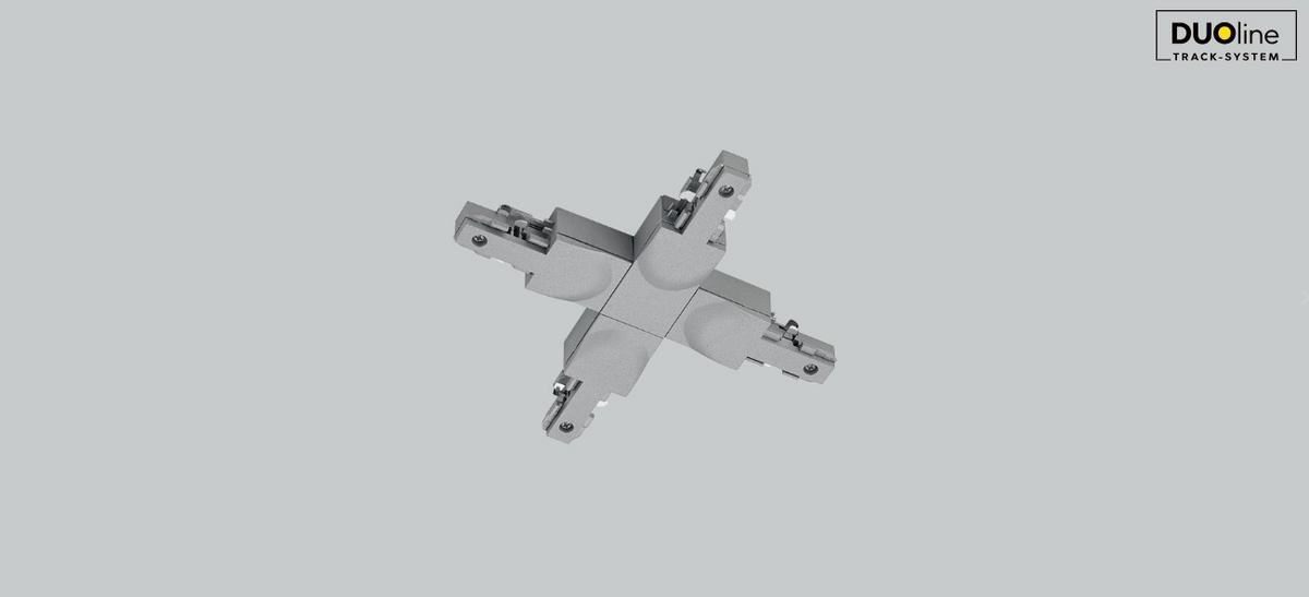 Schienensystem Duoline X-Verbinder 702487 Titanfarben - Titanfarben, Basics, Kunststoff (16/2/17cm) - Trio Leuchten