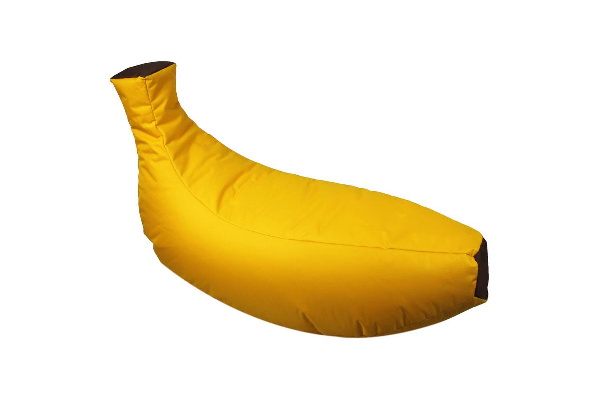Sedací vak Banane - hnědá/žlutá, Basics, textil (60/130/66cm) - Ondega