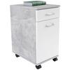 Rollcontainer Beton Optik/weiß Rimini 33x59,5x38 Cm - Dunkelgrau/Weiß, MODERN, Holzwerkstoff (33/59,5/38cm)