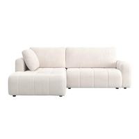 Sedací souprava GIA, levá, bílá - bílá/černá, Moderní, dřevo/textil (261/94/197cm) - Bessagi Home