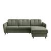 Ecksofa Minori Chenille Grün - Schwarz/Grün, MODERN, Textil (267/184cm) - Livetastic
