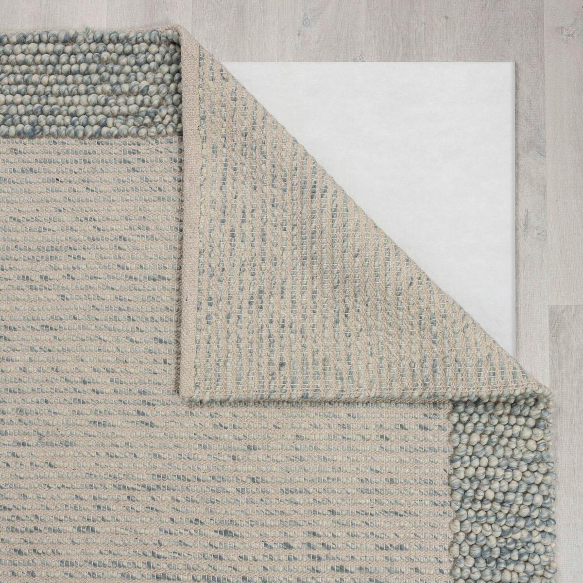 Handwebteppich Bordüre Wolle Blue - Blau, KONVENTIONELL, Textil (200/290cm)