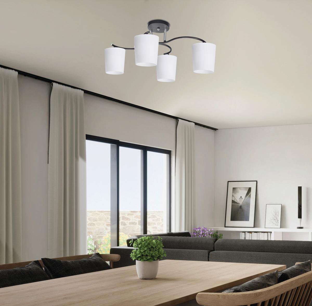 Deckenleuchte 34-22677 Esnyr - Chromfarben/Schwarz, KONVENTIONELL, Metall (59/39/25cm)