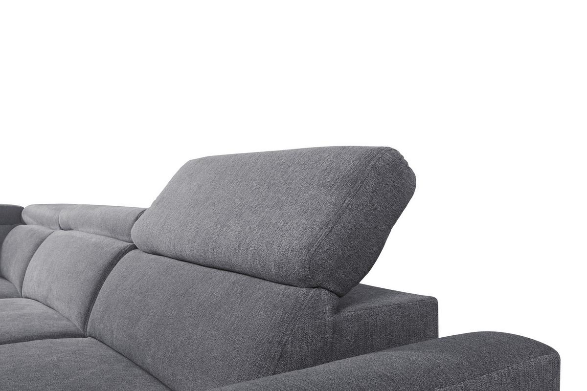 Ecksofa mit Bettkasten Lapis Velours Creme - Dunkelgrau/Schwarz, KONVENTIONELL, Textil (217/255cm) - MID.YOU