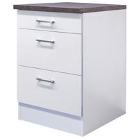 Schubkastenunterschrank Lucca Weiß B: 60 Cm - Graubraun/Weiß, KONVENTIONELL, Holzwerkstoff (60/84,9/60cm) - FlexWell
