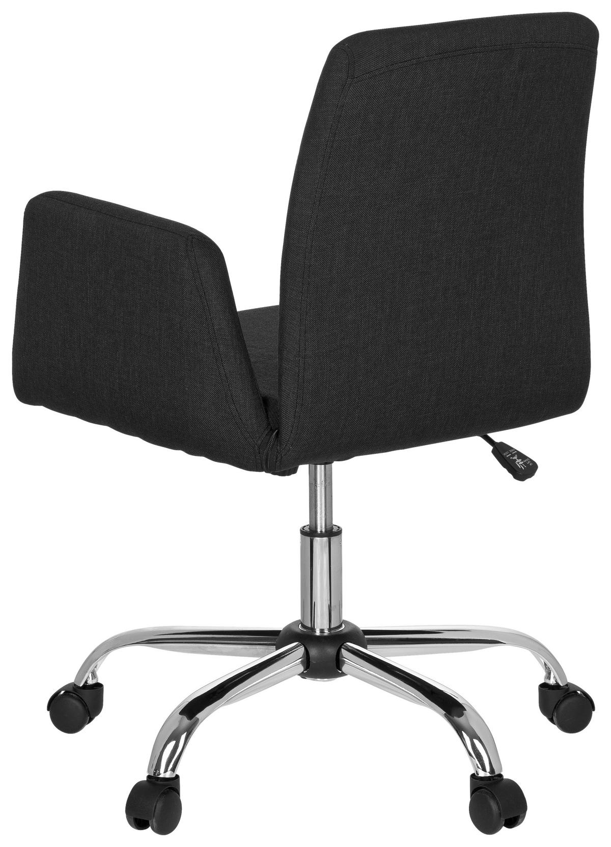 Drehstuhl Flow Schwarz - Chromfarben/Schwarz, MODERN, Kunststoff/Textil (54/95/44cm) - MID.YOU