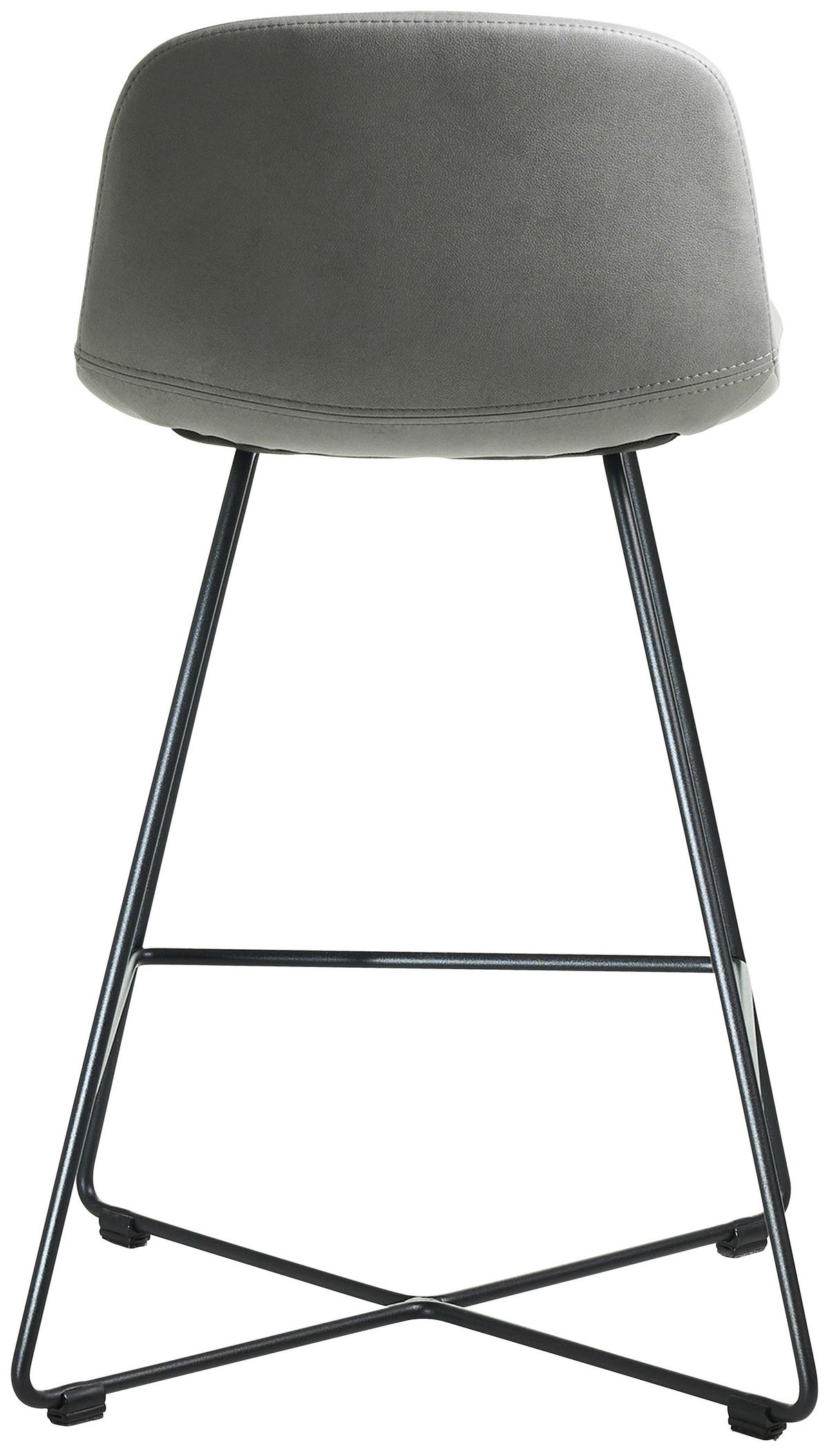 BAROVÁ STOLIČKA CROSS-CHB - čierna/svetlosivá, Basics, kov/textil (50/85/48cm) - Celina Home