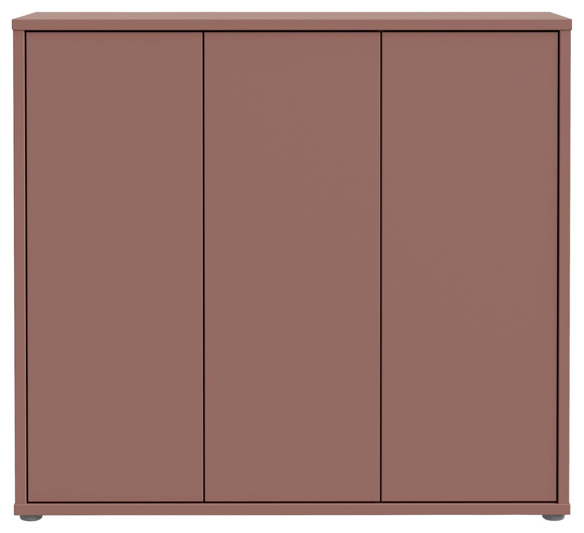 Skriňa na topánky ALICE terracotta - sivá/terakota, Modern, kompozitné drevo/plast (109,2/99,1/34,9cm)