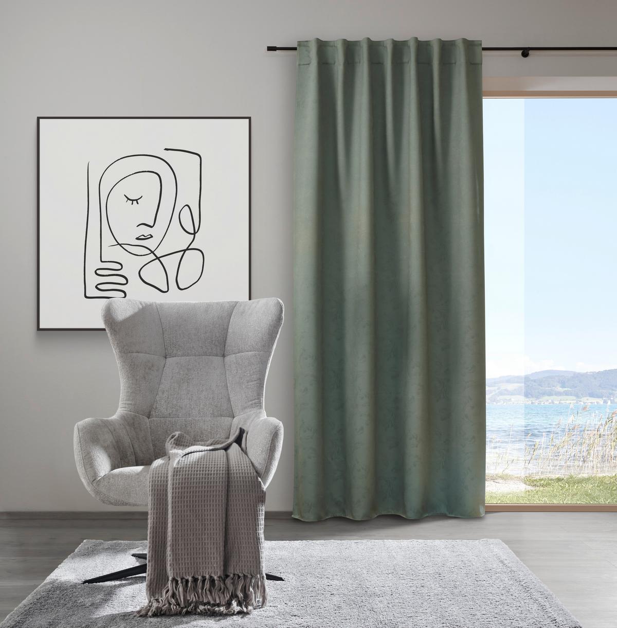 ZATEMŇOVACÍ ZÁVĚS ALVA - zelená, Moderní, textil (140/245cm) - Premium Living