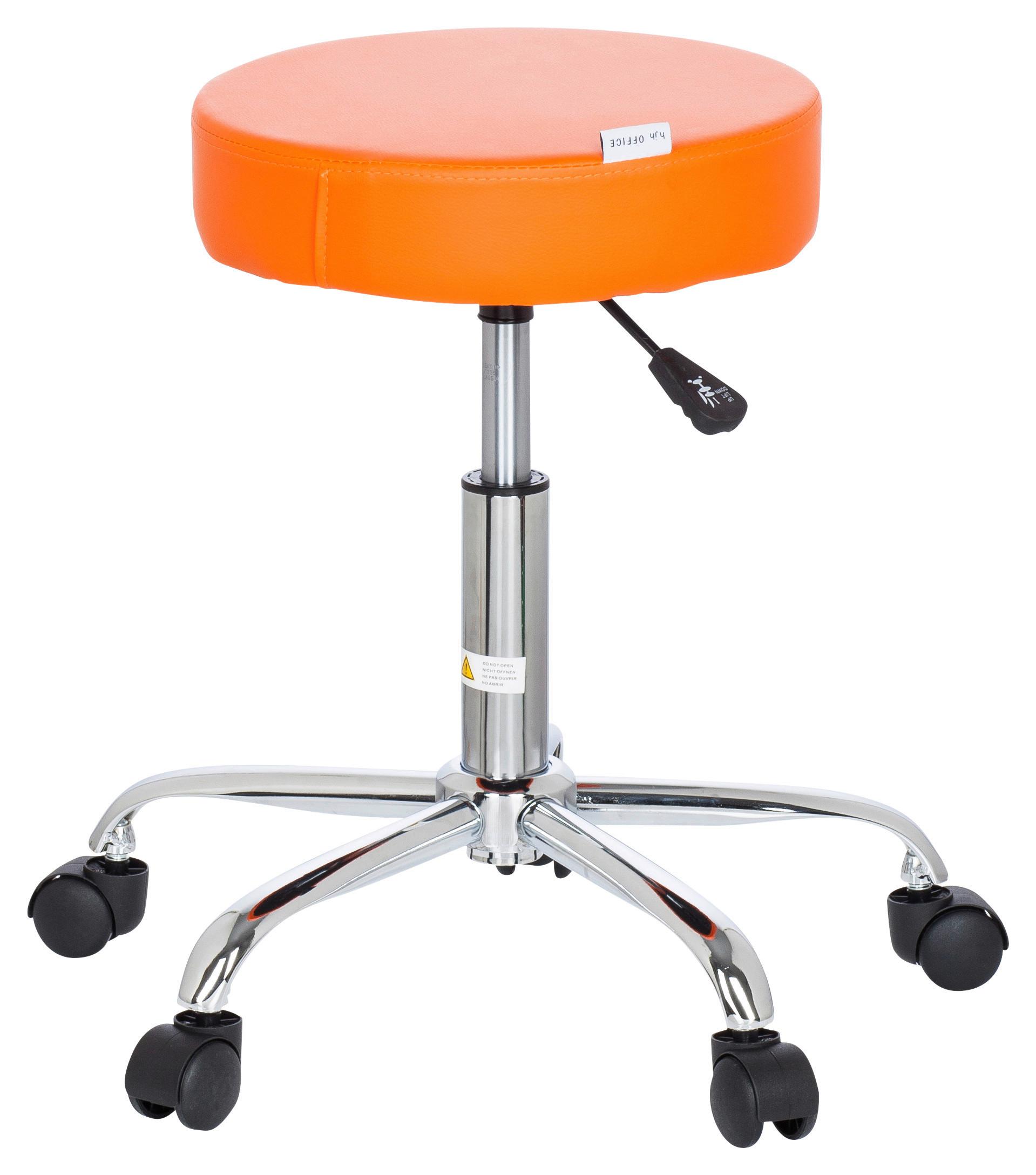 Bürohocker Operator II Orange - Chromfarben/Orange, MODERN, Kunststoff/Textil (57/45/57cm) - MID.YOU