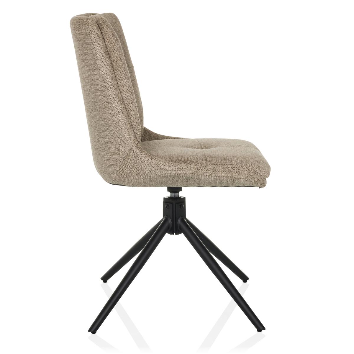 Drehstuhl Tarviso I Beige B: 53 cm - Beige/Schwarz, MODERN, Textil/Metall (53/89/58cm) - MID.YOU