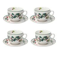 Teeset Berry 4-Teilig - Multicolor/Weiß, Basics, Keramik - Tognana