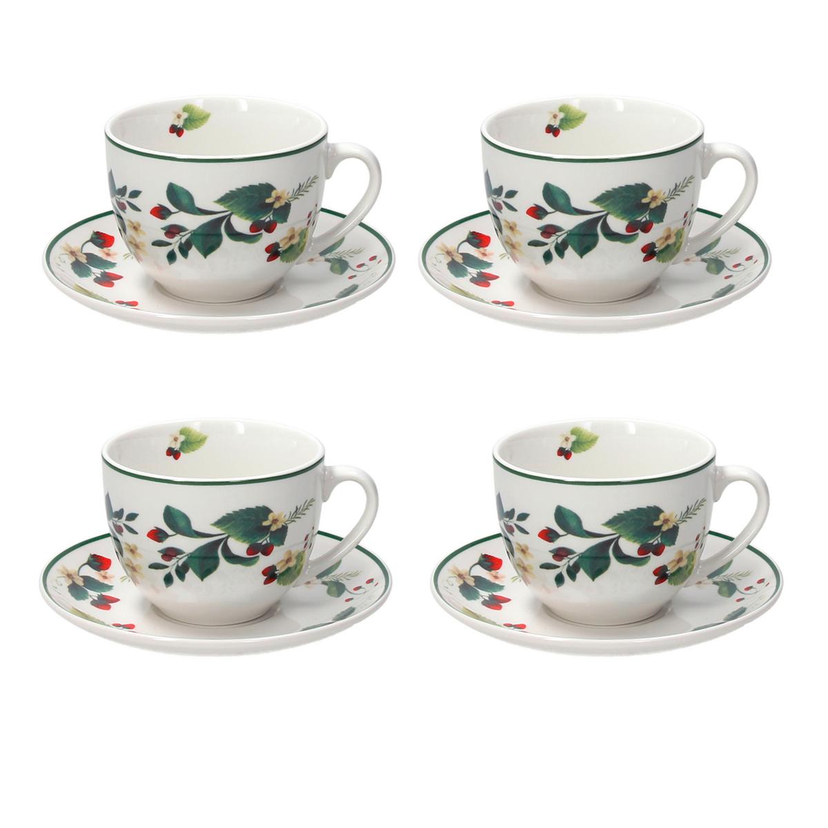 Teeset Berry 4-Teilig - Multicolor/Weiß, Basics, Keramik - Tognana