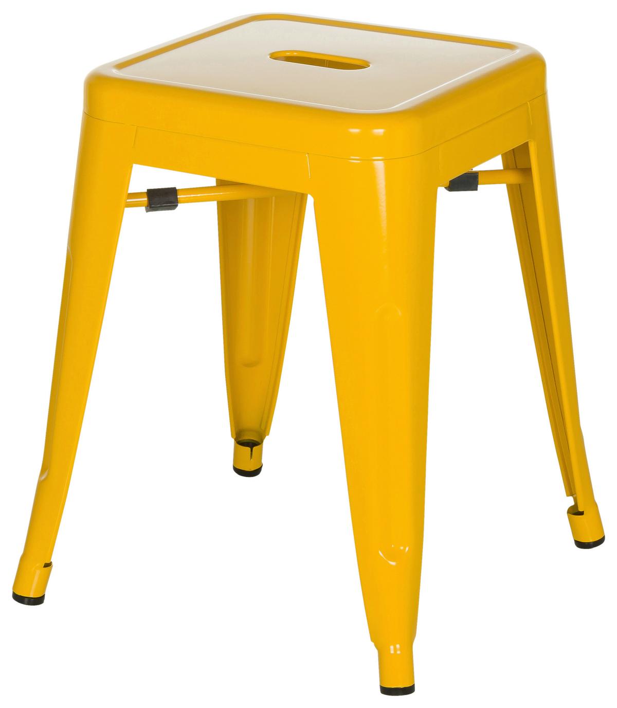 Hocker Vantaggio Stahl Gelb H: 46 cm Stapelbar - Gelb, Basics, Metall (39/46/39cm) - MID.YOU