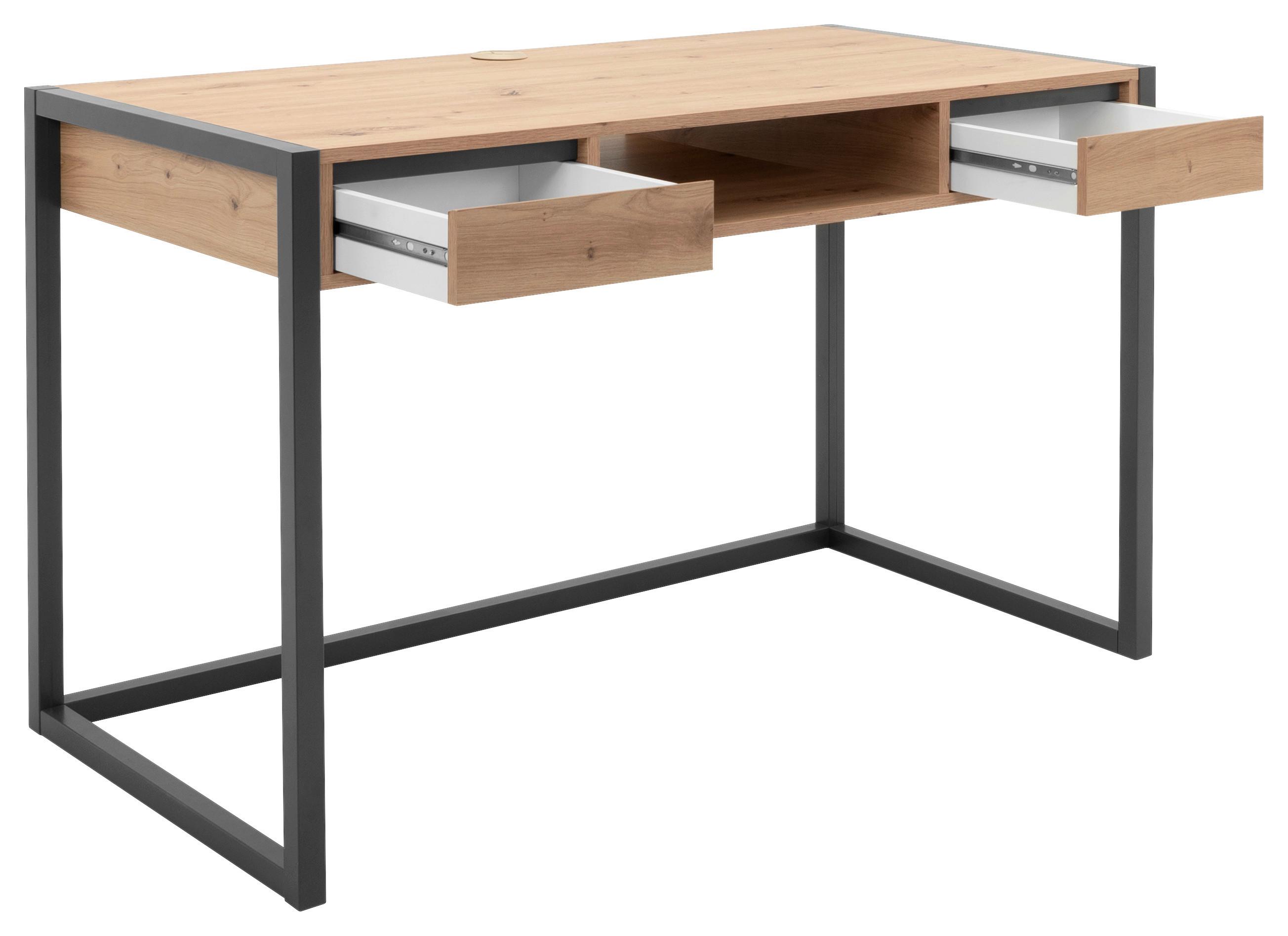 Schreibtisch B 60cm H 75cm Denver 30 Eiche Dekor - Eichefarben/Anthrazit, KONVENTIONELL, Holzwerkstoff (120/60/75cm) - MID.YOU