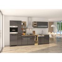 Küchenzeile Mailand Mit Geräten 340 Cm Anthrazit Elegant - Eichefarben/Anthrazit, MODERN, Holzwerkstoff (340cm) - Held