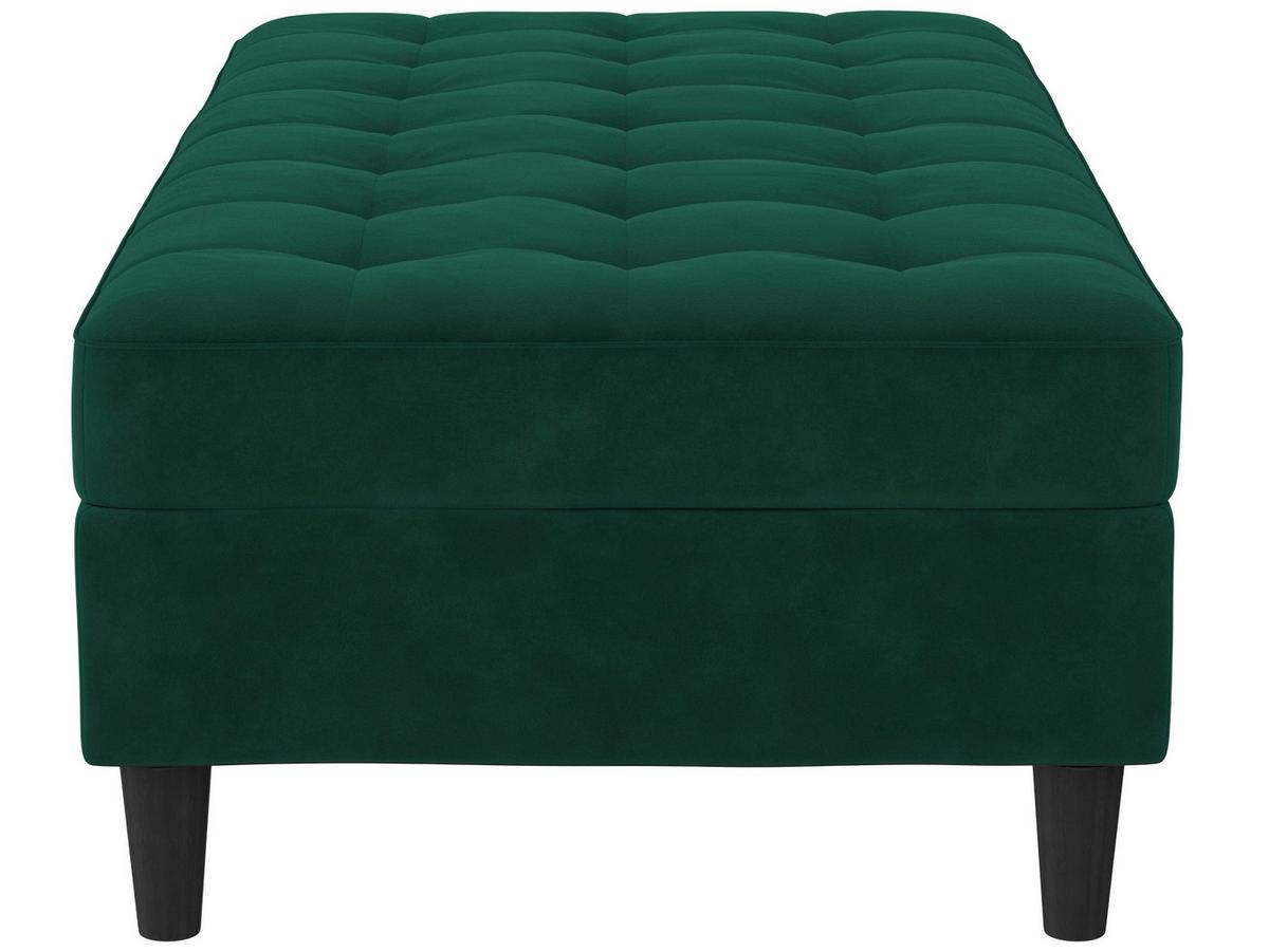 Hocker Palermo Dunkelgrün, mit Stauraum - Dunkelgrün/Schwarz, Basics, Textil (130/43/69cm) - Livetastic
