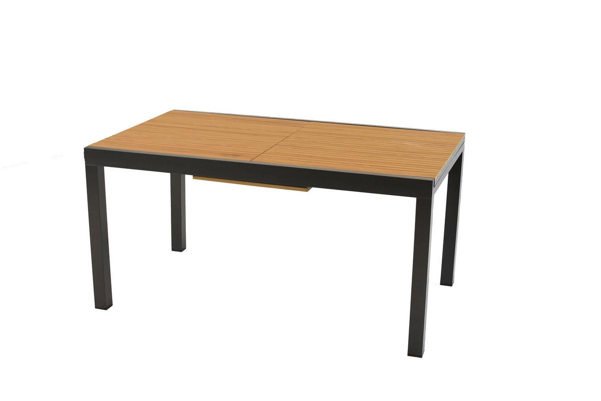 Gartentischgruppe Astros 5 -Teilig. Graphitfarben/Natur - Graphitfarben/Naturfarben, KONVENTIONELL, Kunststoff/Metall - Gardenson