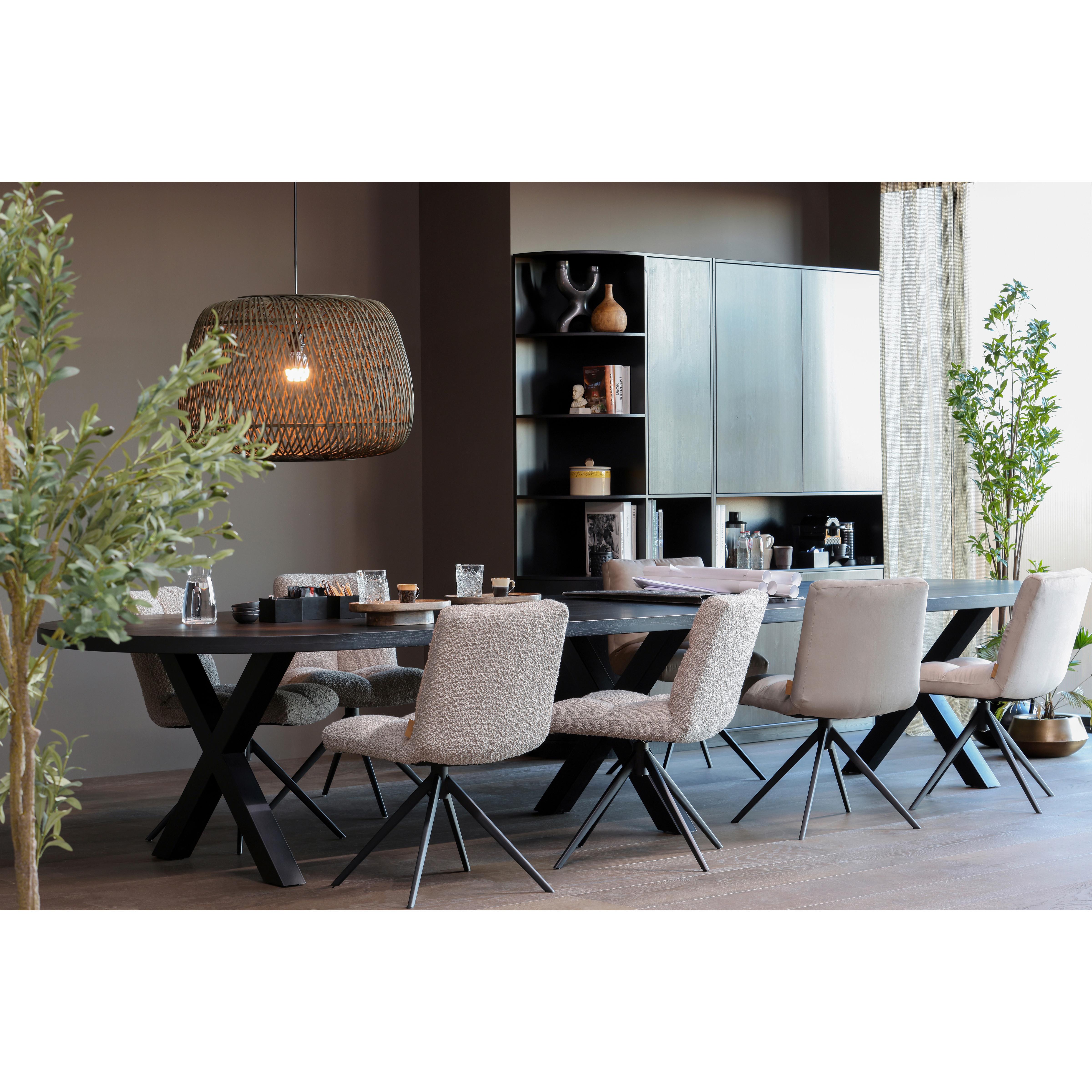 Stuhl Vinny Sandfarben B: 48 cm - Sandfarben/Schwarz, Design, Textil/Metall (48/80/45cm) - Livetastic