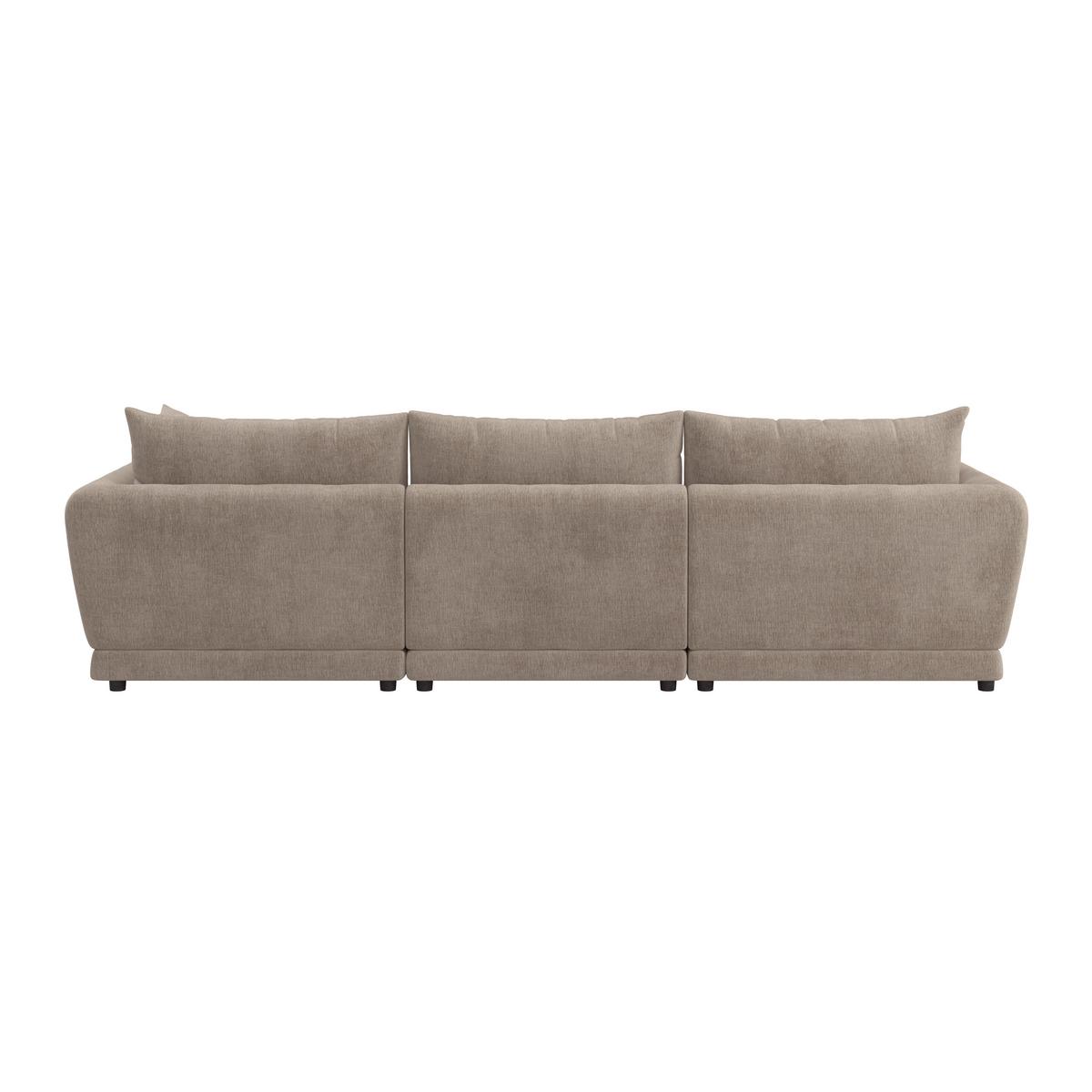 Sedací souprava NICOLE, levá, béžová, max. do 480 kg - černá/šedobéžová, Moderní, dřevo/textil (162/87/306cm) - Bessagi Home