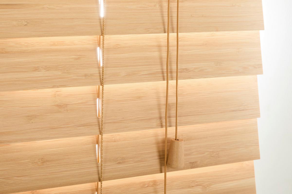 Jalousie Venetian 105x130 cm mit Schnurzug - Naturfarben, Natur, Holz (105/130cm)