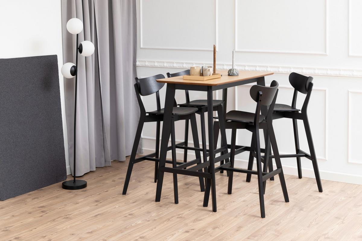 Barový stůl ROXBY - černá/barvy dubu, Trend, dřevo/kompozitní dřevo (120/105/60cm) - MID.YOU