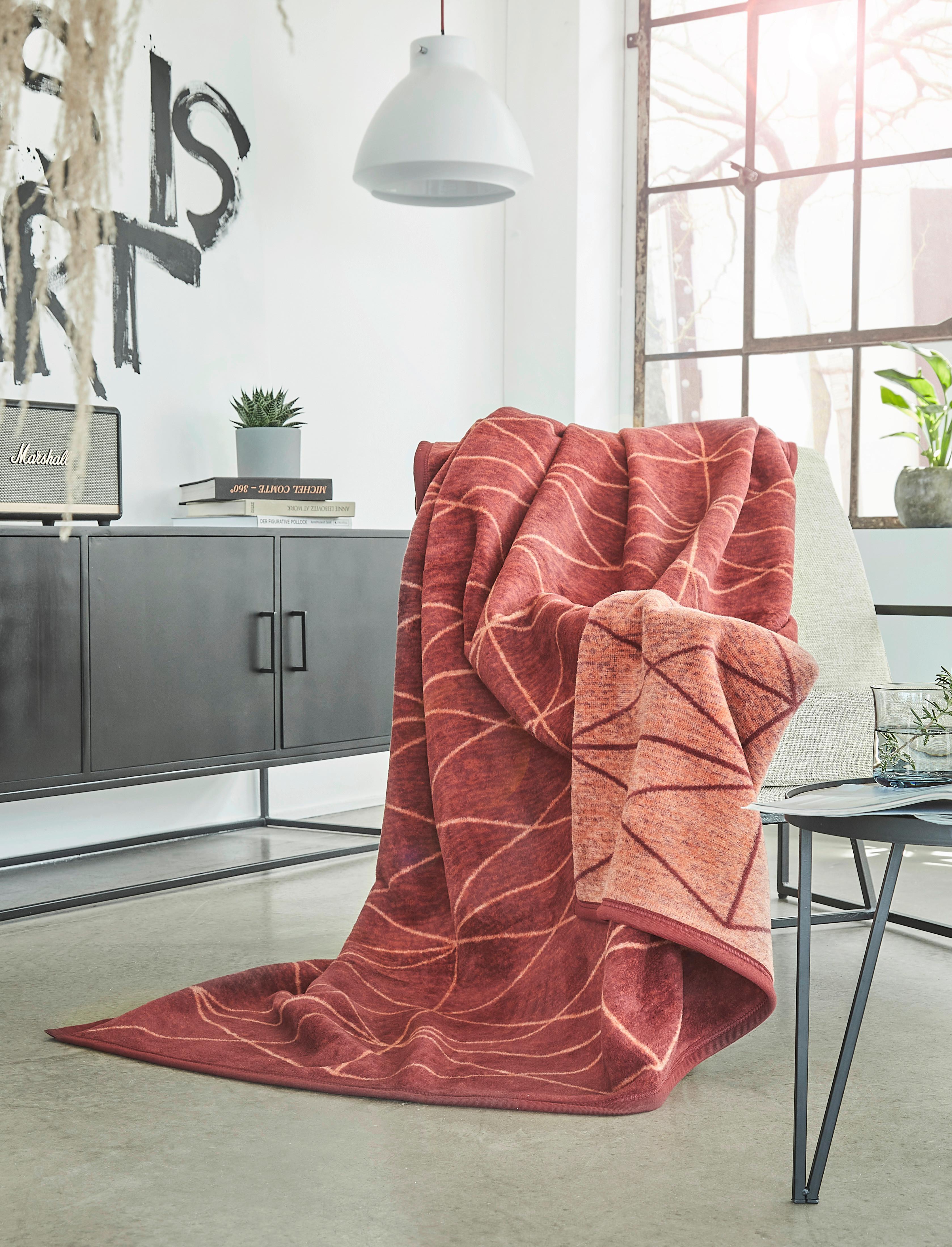 Kuscheldecke Bugattii Weinrot 150x200 Cm Double Face - Weinrot, KONVENTIONELL, Textil (150/200cm) - Bugatti