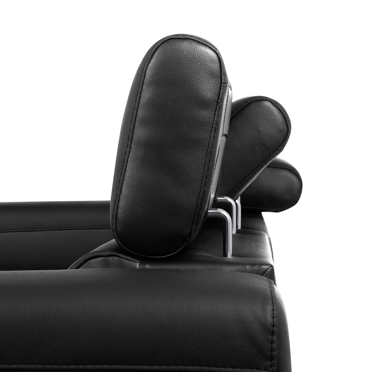 Ecksofa Torino Teilleder Schwarz 247x173 - Schwarz, Design, Leder/Textil (247/173cm) - Livetastic