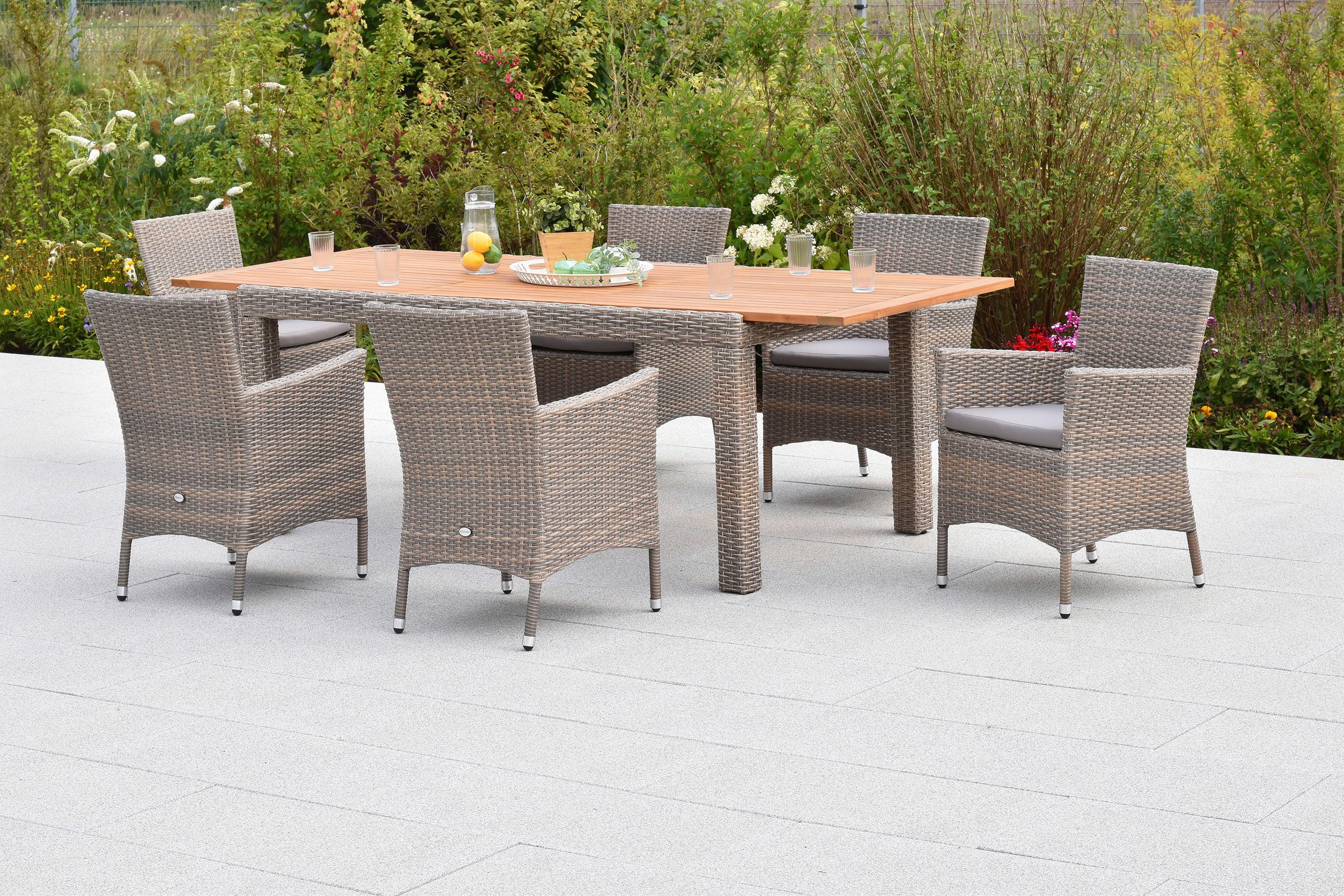Gartensessel-Set Teneriffa - Beige/Grau, MODERN, Kunststoff/Metall (61/84/61cm) - Gardenson