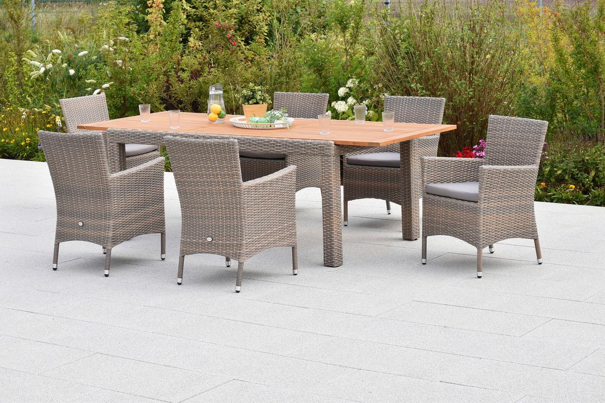 Gartensessel-set Teneriffa - Beige/Grau, MODERN, Kunststoff/Metall (61/84/61cm) - Gardenson
