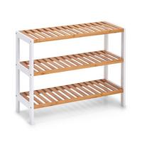 Schuhregal Bambus Bxhxt: 70x26x54 Cm,3 Ablagen - Naturfarben/Weiß, Basics, Holz/Holzwerkstoff (70/26/54cm) - Zeller Present