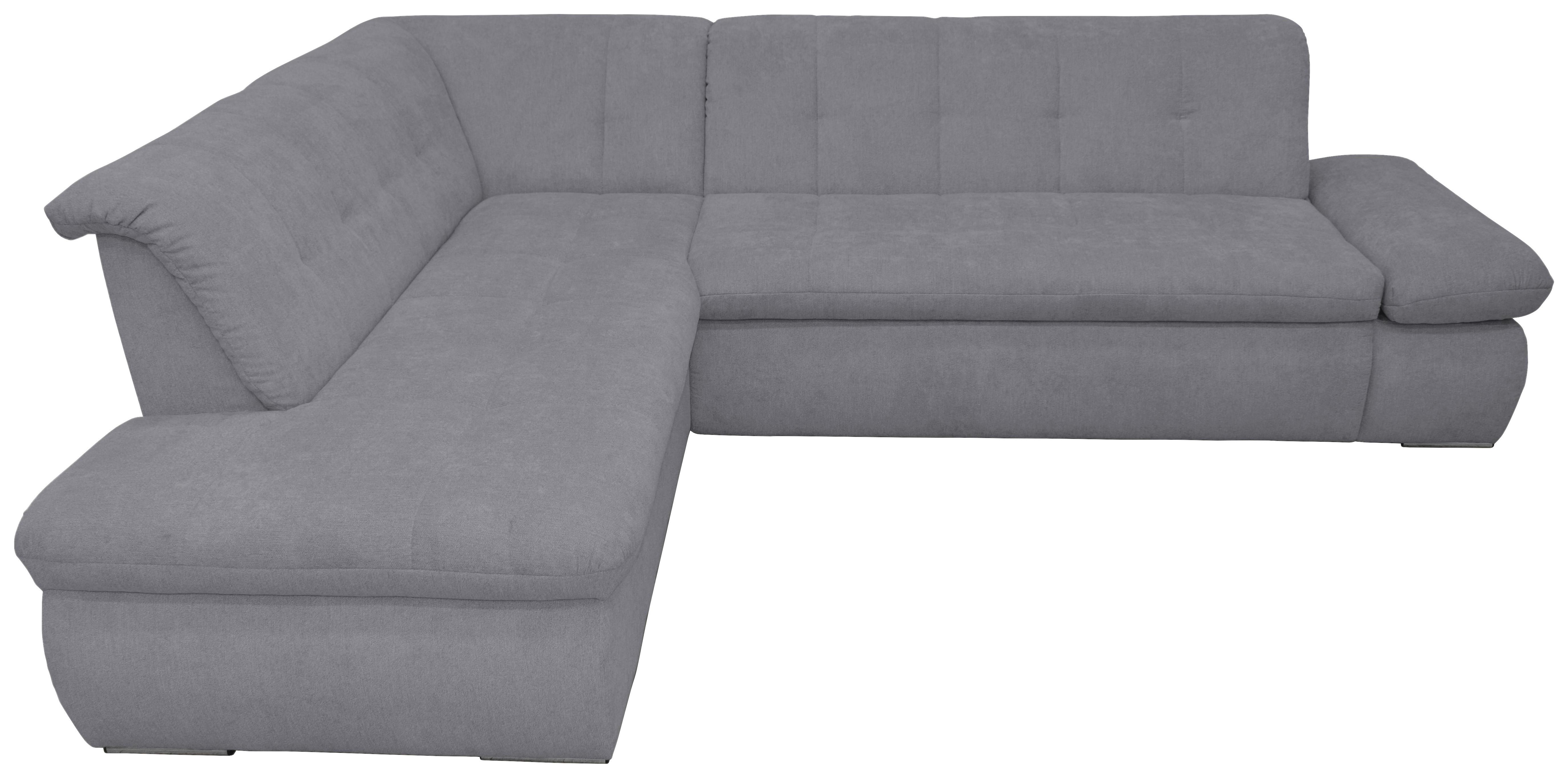 Ecksofa Mit Schlaffunktion Moric Dunkelgrau Mikrofaser - Chromfarben/Dunkelgrau, KONVENTIONELL, Textil (216/273cm) - MID.YOU