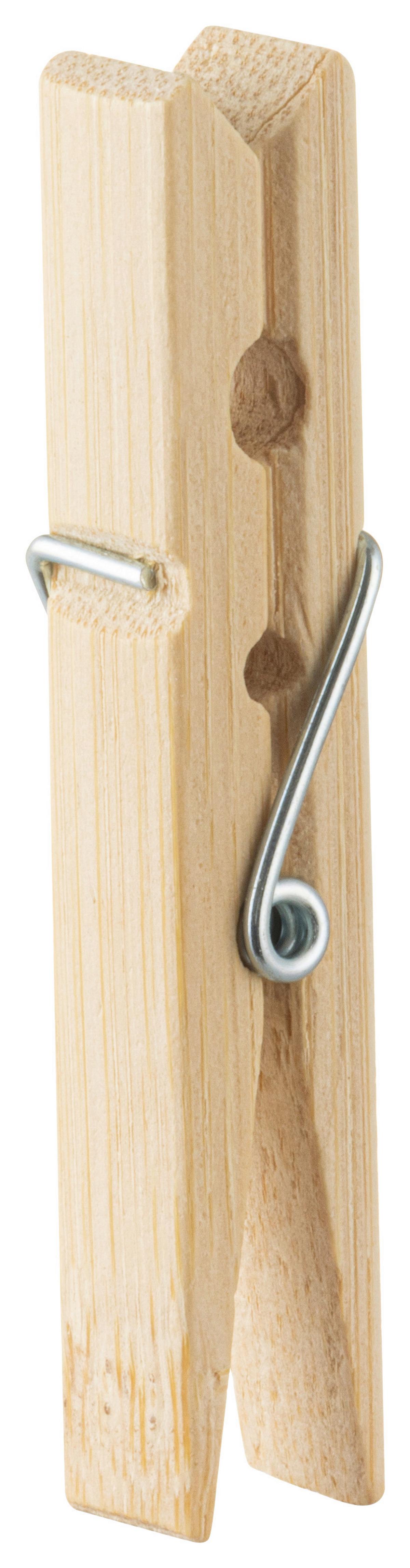 WÄSCHEKLAMMERN GUSTAV - Kieferfarben, KONVENTIONELL, Naturmaterialien/Metall (1/7/1,4cm) - Ondega