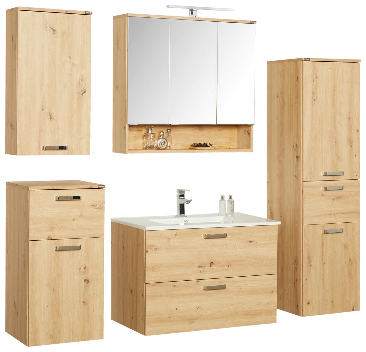 Badezimmer Fresh Eiche Dekor B: 161 Cm - Eiche Artisan/Weiß, KONVENTIONELL, Holzwerkstoff (161/168,5/46,5cm) - Ondega