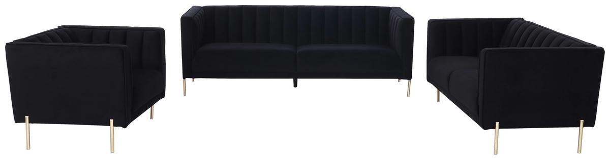 Fotel Sono 101/85 Cm - fekete, Design, textil (101/75/85cm) - Livetastic