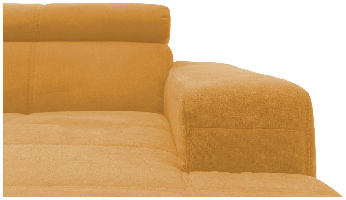 Wohnlandschaft Brandon Kopfteilverstellung Orange - Schwarz/Orange, Design, Textil (228/359/175cm) - MID.YOU