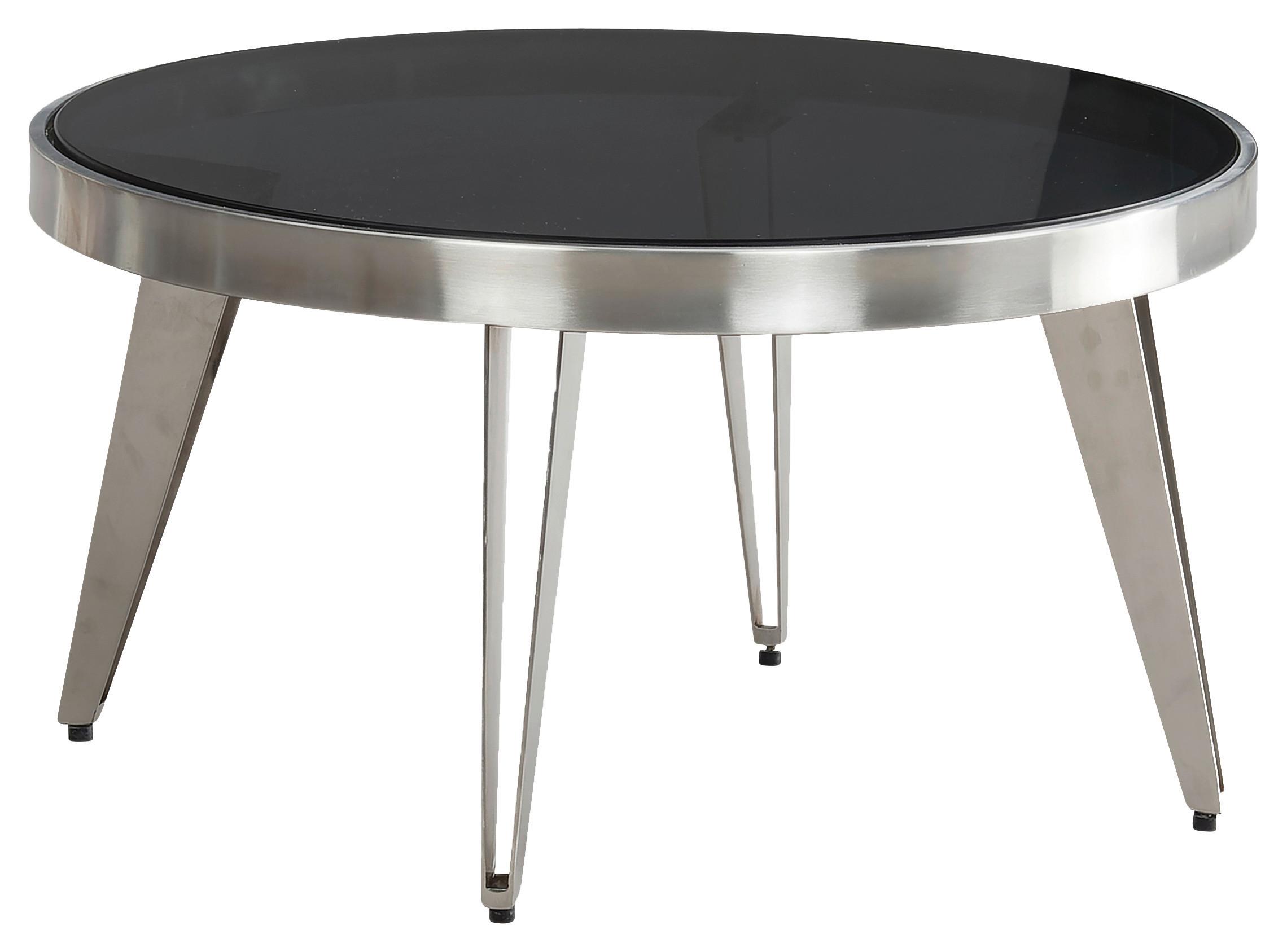 Couchtisch Silberfarben L: 60 cm - Silberfarben, Design, Glas/Metall (60/60/33cm) - MID.YOU