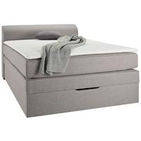 Boxspring posteľ FLEXI s úložným priestorom, 140x200 - čierna/sivá, Konventionell, textil/plast (140/200cm) - Based