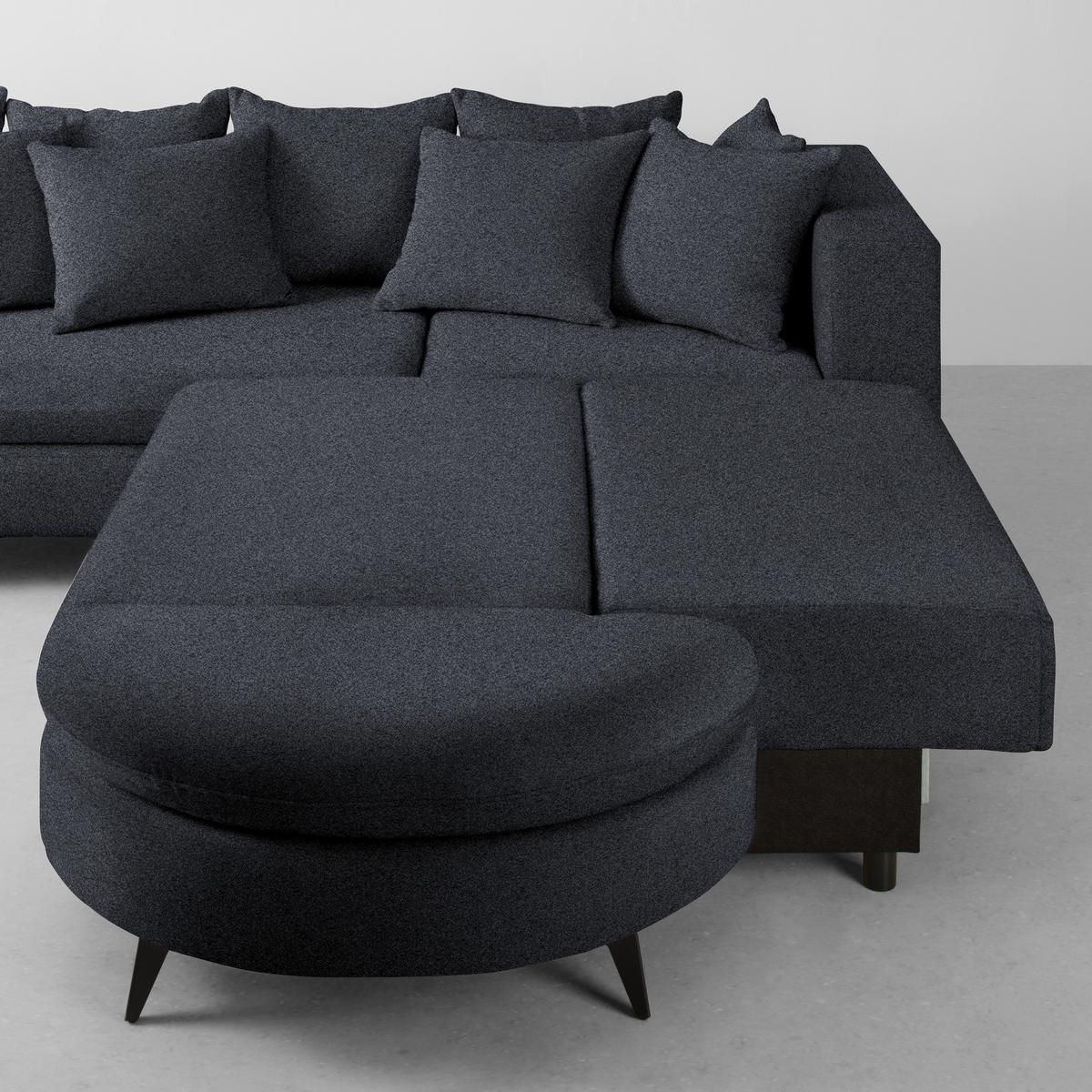 Rohová sedačka AXEL, pravá, tmavě šedá tkanina - černá/tmavě šedá, Moderní, kov/textil (291/250cm) - Mömax