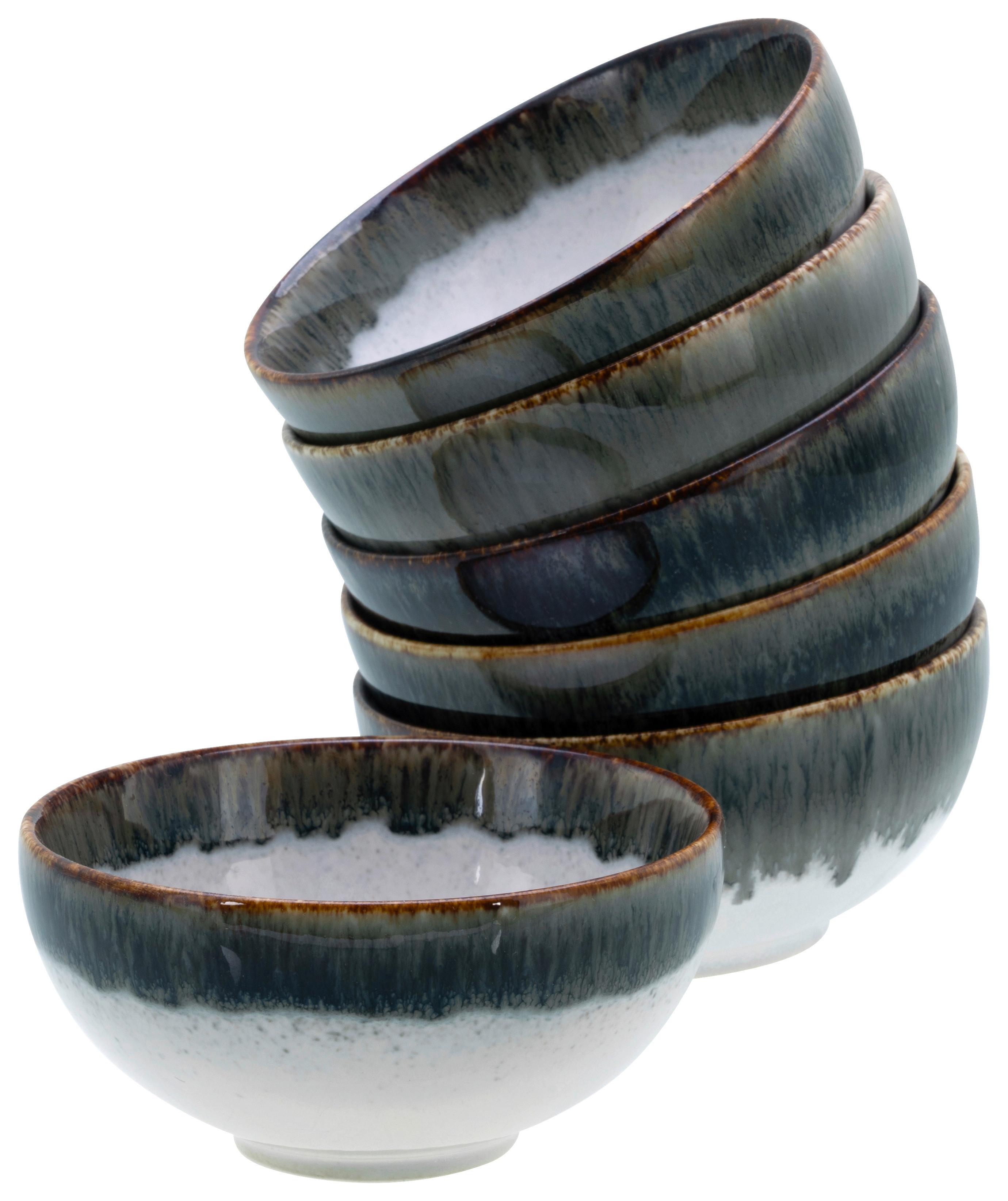 Dipschalenset 6 -Teilig. Cascade Steinzeug: Weiß/Grau - Weiß/Grau, Design, Keramik (11,5cm) - Creatable