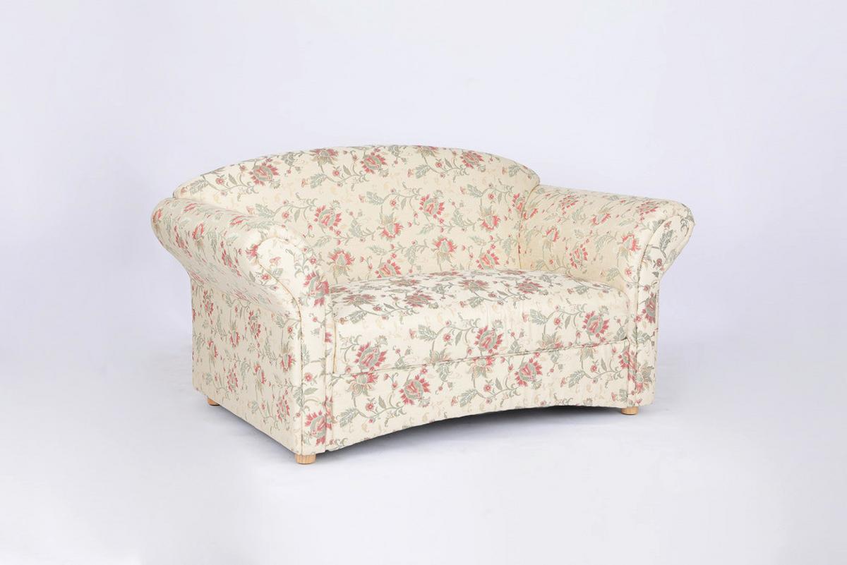 2-Sitzer Loretta ca. 153x83x85 cm - Hellbraun/Perlmutt, Basics, Holz/Textil (153/83/85cm)