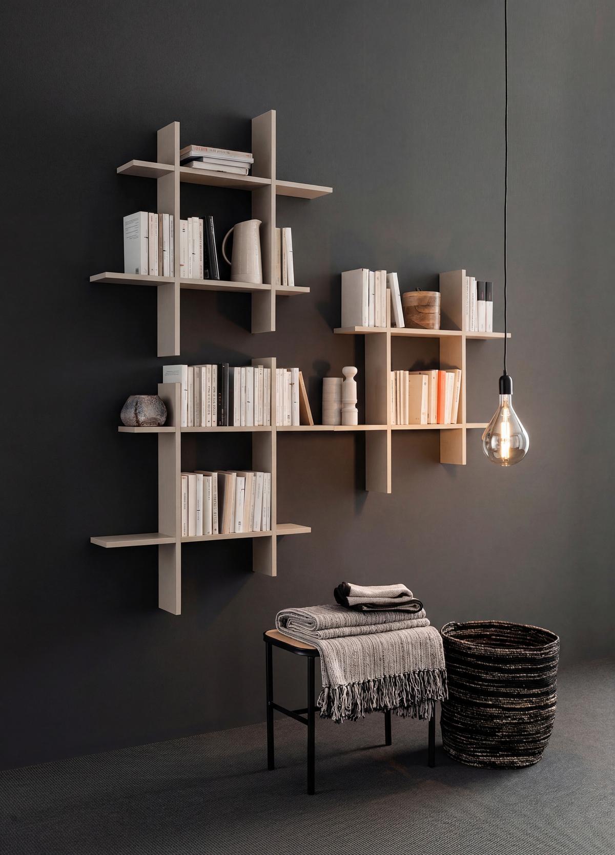 NÁSTENNÝ REGÁL LUCIA KAŠMÍR - kašmírová, Modern, kompozitné drevo (80/80/15cm) - Mömax