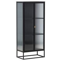 Highboard Garis - Schwarz, Design, Glas/Metall (70/160/40cm) - Livetastic