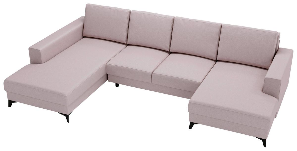 Harvey Rosa U: 190x339x156 Cm - Schwarz/Rosa, Design, Textil (190/339/156cm) - Livetastic