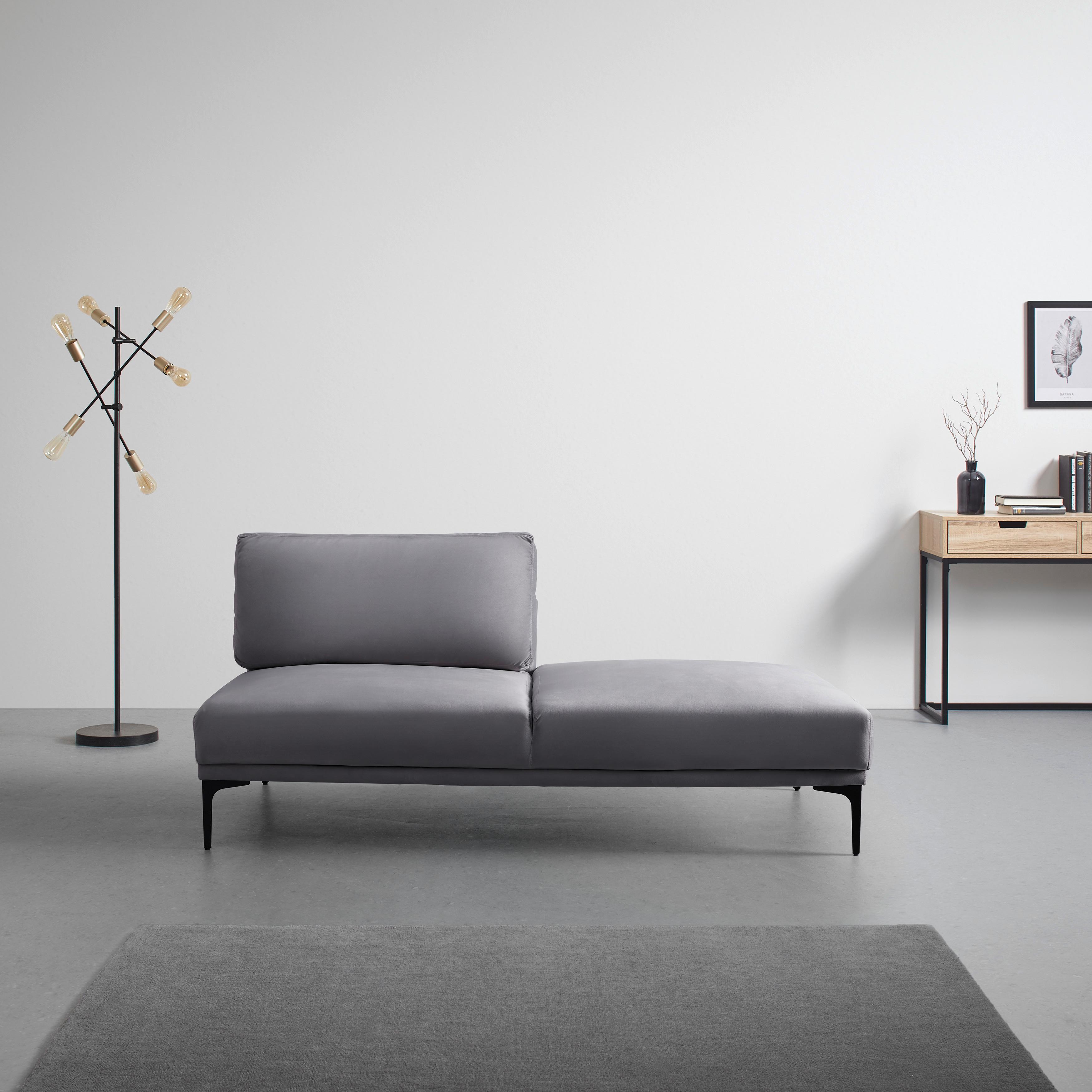Pohovka TESSA tmavě šedá - černá/tmavě šedá, Moderní, kov/textil (180,5/82,5/88,5cm) - Bessagi Home