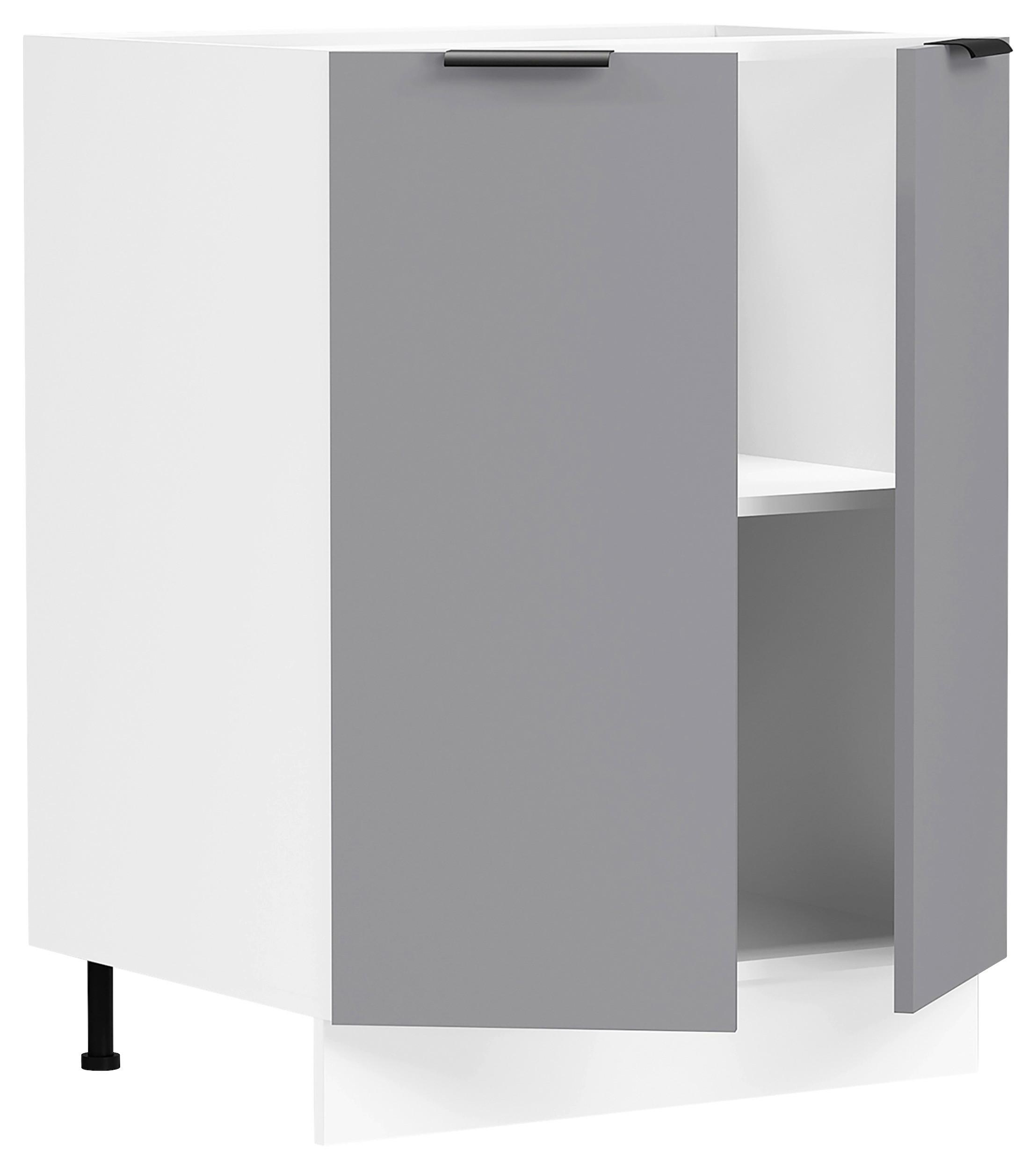 Küchenunterschrank Fasola Weiß/Anthrazit B: 60 cm - Anthrazit/Weiß, Trend, Holzwerkstoff (60/82/46cm) - MID.YOU