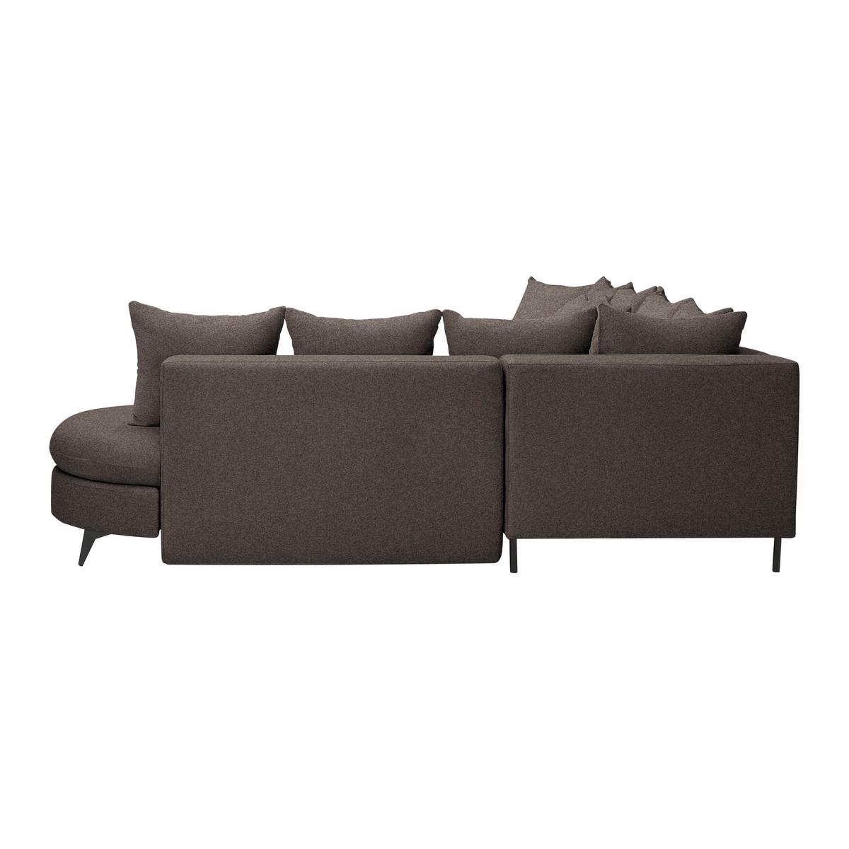 Rohová sedačka AXEL, pravá, mokka žinylka - černá/mokka, Moderní, kov/textil (291/250cm) - Mömax